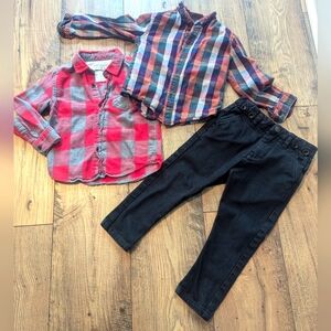 Zara Boy bundle sized 2-3 years: 2 shirts, one black denim pant